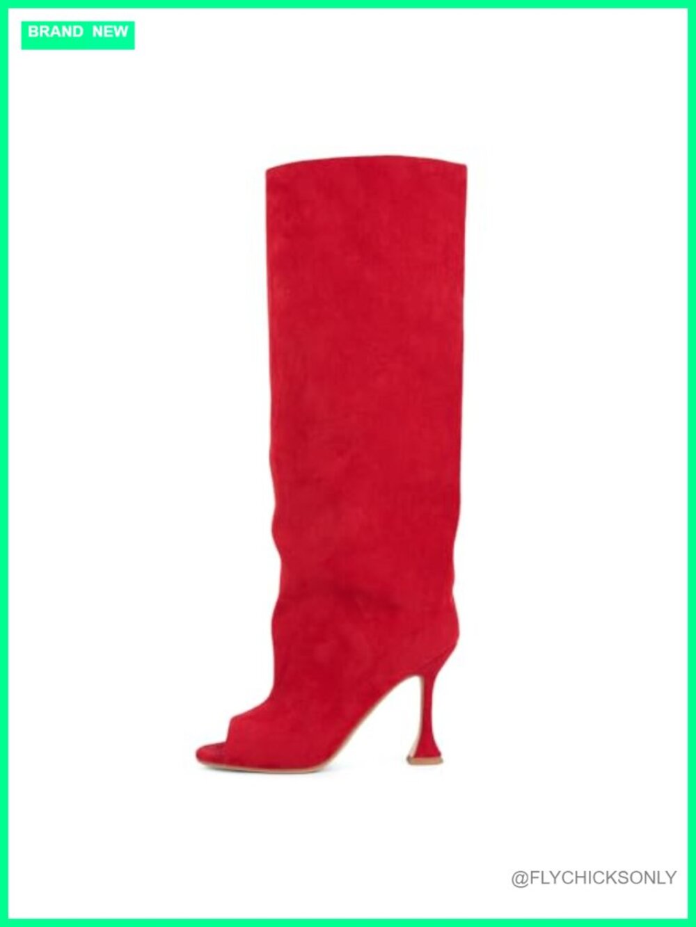Suede Knee High Boots Peep Toe Kitten Heel Slip On Formal Women's